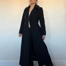 Jones New York Women’s Ellen Tracy Double Brested Wool Alpaca Coat Black Gift picture