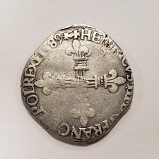 1589 France 1/4 Ecu King Henri IV 9.6 grams Silver ASW - SKU-Q2671 picture