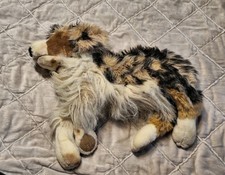 Folkmanis Australian Shepherd Puppet 2829 RARE Merle Brown Black Plush Used picture