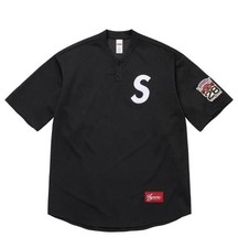 Supreme Shop S Logo Baseball Henley - Black - Tokyo - Large - SS26 picture