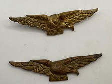 WWII RAF Brass Eagles Pair Royal Air Force Albatross Sleeve Insignia RCAF Wings picture