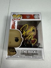 WWE DWAYNE THE ROCK JOHNSON AUTOGRAPHED SIGNED FUNKO POP #137 W/COA/PROTECTOR picture