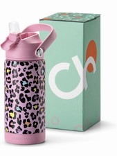 Choco Mocha Kids Water Bottle Kids Stainless Steel for Girls, 14Oz Pink Leopard picture