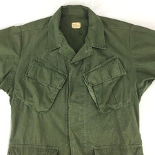Vintage USGI Army Vietnam OG107 Ripstop Slant Pocket Jacket Shirt Small Short picture