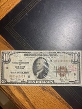 1929 TEN DOLLAR NATIONAL CURRENCY BANK NOTE- New York, New York picture