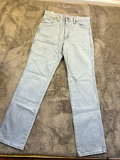 Wrangler Cowboy Cut Men’s Slim Straight Blue Light Wash Denim Jeans 106 picture