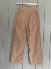 Anthropologie Maeve The Colette Cropped Wide-Leg Pants 28 Khaki Tan Stretch picture