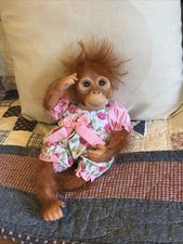 The Ashton Drake 12” Precious Poppy Poseable Monkey By Jane Baffi picture