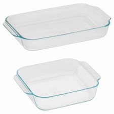 Pyrex Basics 2-Piece Glass Bakeware Set w/  2 & 3 Qt Rectangle picture