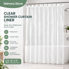 Clear Shower Curtain Liner 5g Durable PEVA Waterproof with 72''x72