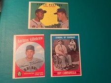 1959 TOPPS 3 HOF CLEAN MID-GRADE+ CAMPANELLA, KILLEBREW And AARON FENCE BUSTERS picture