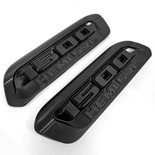 2x HEAVY DUTY Emblem Left Right Hood Badge for RAM 1500 RAM1500 Black picture