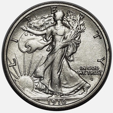1916-S Walking Liberty Half Dollar *Major Key Date* Choice AU++/Unc picture