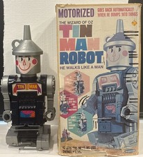 Vintage Remco 1969 Wizard Of Oz Tin Man Robot w/Box & Directions - READ picture
