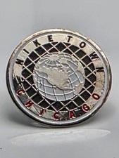 RARE Vintage 1992-94 NikeTown Chicago Lapel Pin Nike Globe Michigan Ave picture