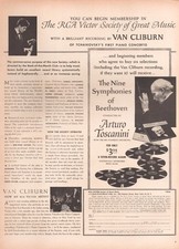 RCA Victor Society Van Cliburn Arturo Toscanini NBC Symphony Vintage Print Ad 58 picture