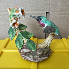 Andrea by Sadek Black-chinned Hummingbird Porcelain Bird Figurine #7683 picture