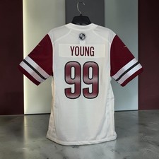 Nike Washington Commanders Chase Young 99 Jersey White Mens Small 67NM-WSGR-8EF picture