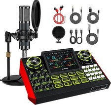 TENLAMP G9-P15 Audio Mixer Bundle with Microphone for Streaming & Karaoke picture