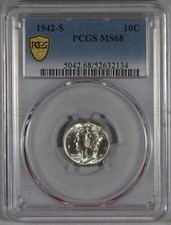 1942-S Mercury Dime PCGS MS68 10c picture