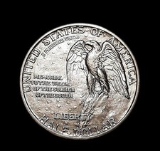 1925 AU Stone Mountain 90% Silver Half Dollar ACTUAL COIN SEEN Extreme Detail picture