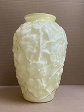 FENTON LARGE DOGWOOD, 3D CASED GLASS  VASE,  10-1/2'' TALL, VINTAGE picture