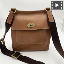 authentic Mulberry Anthony Large oak Brown Leather Crossbody shoulder Bag JP picture