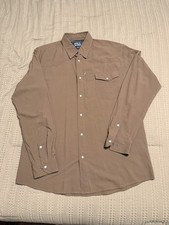 Texas Standard Western Field Shirt Men's XL Green Snap Long Sleeve UPF 30+ Zip picture