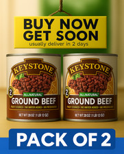 Keystone All Natural Ground Beef 28oz Can – 2 Pack Fully Cooked Premium Meat picture