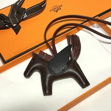 Hermes Rodeo Pegase Bag Charm PM Black Rouge Sellier Rouge H Milo Lambskin Swift picture