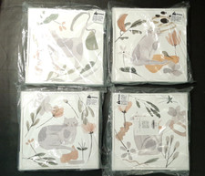 4pc Set GRAY CAT Framed Wall Art 12x12 Stupell Industries Botanical Collage Wang picture