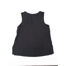 Flax Womens M NWT Tank Top Black Linen Oversized Tunic Tank Top Shirt picture
