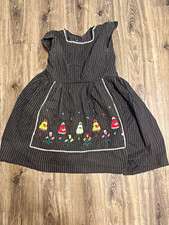 50’s Original VINTAGE Swirl Women's Black White Dutch Wrap Dress Size S/M picture