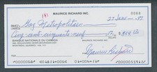 Maurice Richard Signed Processed Canceled Check Autograph Auto *0068 picture