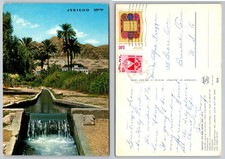 Jericho Elisha's Spring Palm Trees Israel Postcard 1960s Posted picture