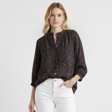 Madewell Womens XL Stars Top Blouse Long Sleeve Button Down picture