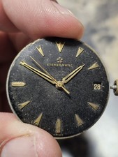RARE VINTAGE ETERNA MATIC MOVEMENT CAL 1246 UC + DIAL FOR PARTS GENUINE 100% picture