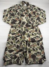 Vtg Walls Camo Coveralls Hunting Scovill Zip Frog Skin 70s 80s USA Made Mens MT picture