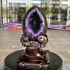 6.15LB High quality Natural Amethyst geode quartz crystal Dinosaur egg healing picture