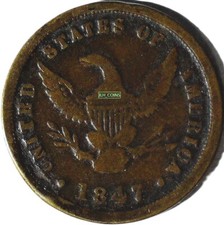 RARE - 1847 MAJOR GENERAL ZACHARY TAYLOR TOKEN - HERO OF PALO ALTO - EC 7219 picture