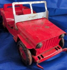 Vintage 1940s Marx Willys Jeep: Metal Toy Military Vehicle Great Condition picture