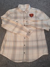WEAR by Erin Andrews Chicago Bears Plaid Flannel Shirt Women’s L NFL Button Up picture