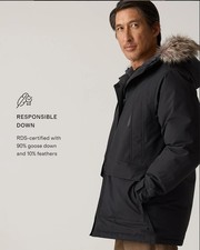Quince Mens Responsible Down Hooded Parka Black Outerwear Jacket Sz S, NWT picture