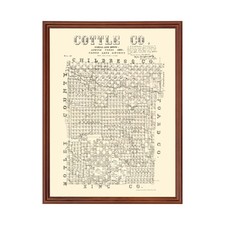 Old Map of Cottle County, TX 1891 - Vintage Texas Art picture