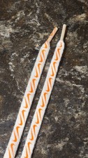 RARE Vintage 1980's Nike Swoosh Shoe Laces Pair w/ Orange Logos 40