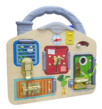 Hape Lock & Learn Playboard Wooden Activity Busy Board Kids Educational Toy 3-6Y picture