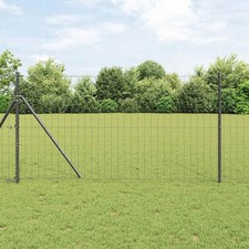 VidaXL Euro Fence 3.28 X 32.81 Ft PVC-coated Iron Grey picture