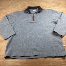 Covington Quarter Zip Pullover Sweater Mens Medium Gray Cotton Mock Neck picture