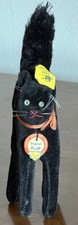 WOW VTG STEIFF ORIGINAL GERMAN BLACK HALLOWEEN Tom Kitty Kitten CAT 5.5” ALL ID picture
