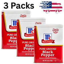 3 Packs - McCormick Pure Ground Black Pepper, 6.0 oz Can picture